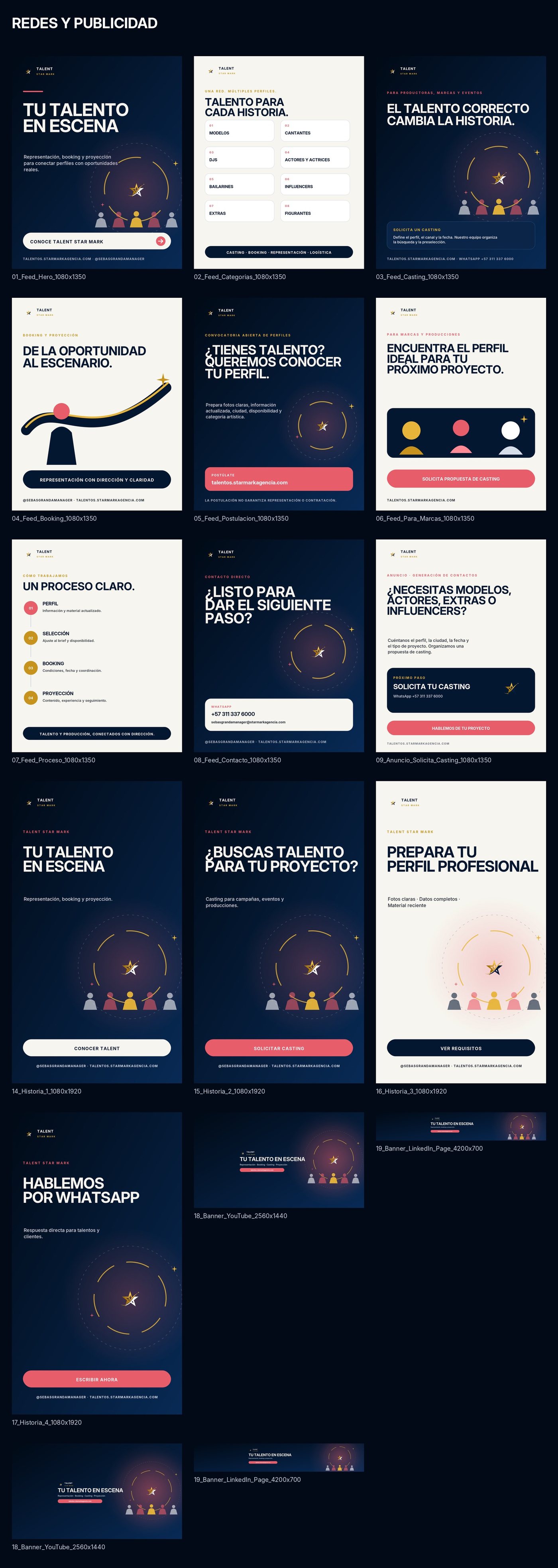 Talentos Star Mark — Redes y publicidad
